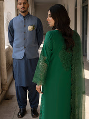 Mahrukh Luxury Lawn Collection By Mahnur (EMERALD)