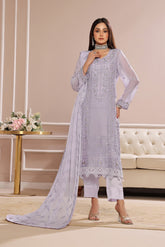 SOGHAT FLEUR 3 PIECE - LUXURY EMBROIDERED CHIFFON SUIT 25