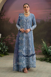 Afrozeh The Painted Garden Luxury Embroidered Lawn Collection 24 (Indigo Ink)