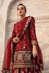 Unstitched Embroidered Cotton Satin Suit Maria B