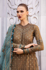 Unstitched Embroidered Cotton Satin Suit Maria B