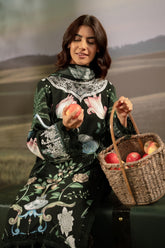 M Basic Unstitched Embroidered Arabic Lawn By Maria B