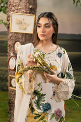 M Basic Unstitched Embroidered Arabic Lawn By Maria B