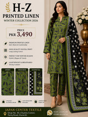 H-Z Printed Linen Unstitched Winter collection '26