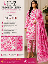 H-Z Printed Linen Unstitched Winter collection '26