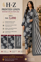 H-Z Printed Linen Unstitched Winter collection '26