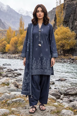 Lakhany 03 Piece Unstitched Printed Pashmina '26
