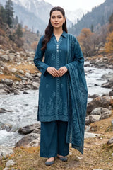 Lakhany 03 Piece Unstitched Printed Pashmina '26