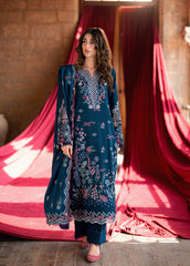 Shades Of Winter by Florent Unstitched Marina Twill Embroidered Suits 3 Piece FL25SW FL-4B - Winter Collection