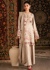 Shades Of Winter by Florent Unstitched Marina Twill Embroidered Suits 3 Piece FL25SW FL-4A - Winter Collection