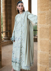 Shades Of Winter by Florent Unstitched Marina Twill Embroidered Suits 3 Piece FL25SW FL-8A - Winter Collection