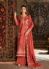 Shades Of Winter by Florent Unstitched Marina Twill Embroidered Suits 3 Piece FL25SW FL-2A - Winter Collection