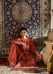 Shades Of Winter by Florent Unstitched Marina Twill Embroidered Suits 3 Piece FL25SW FL-2A - Winter Collection