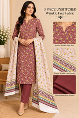 3 Piece Unstitched Wrinkle Free Fabric