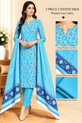3 Piece Unstitched Wrinkle Free Fabric
