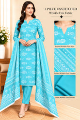 3 Piece Unstitched Wrinkle Free Fabric