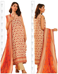 Khaadi 3 Piece Unstitched Printed Lawn