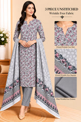 3 Piece Unstitched Wrinkle Free Fabric