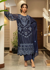 Ensembles by Zouj Embroidered Chiffon Suit Unstitched 3 Piece