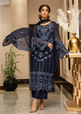 Ensembles by Zouj Embroidered Chiffon Suit Unstitched 3 Piece
