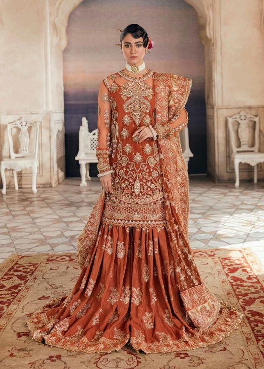 Net embroidered bridal suit