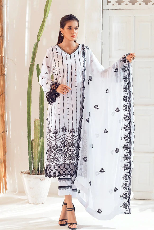 AL ZOHAIB Monochrome Chikankari Series 23' D-1B