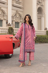 03 Piece Unstitched Printed With Printed Textured Lawn Dupatta