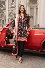 03 Piece Unstitched Printed With Printed Textured Lawn Dupatta