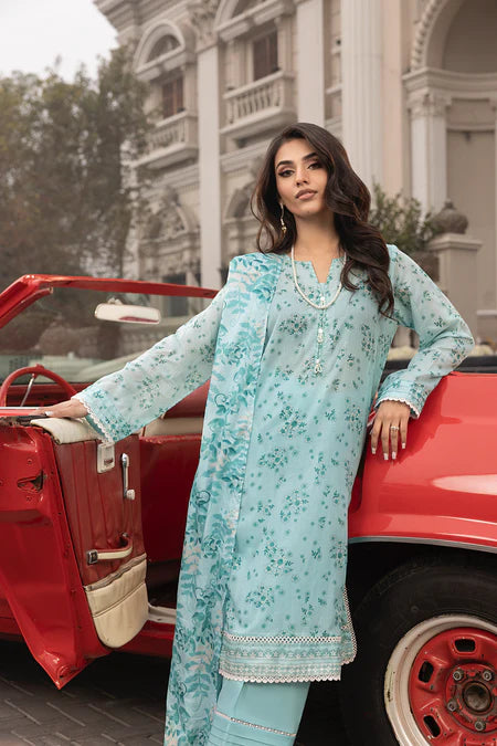 03 Piece Unstitched Printed With Printed Textured Lawn Dupatta