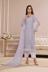 SOGHAT FLEUR 3 PIECE - LUXURY EMBROIDERED CHIFFON SUIT 25