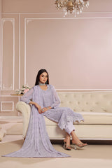 SOGHAT FLEUR 3 PIECE - LUXURY EMBROIDERED CHIFFON SUIT 25