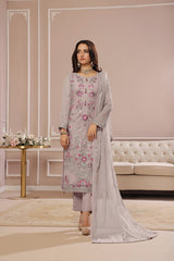 SOGHAT FLEUR 3 PIECE - LUXURY EMBROIDERED CHIFFON SUIT 25