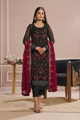 SOGHAT FLEUR 3 PIECE - LUXURY EMBROIDERED CHIFFON SUIT 25