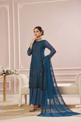 SOGHAT FLEUR 3 PIECE - LUXURY EMBROIDERED CHIFFON SUIT 25