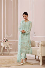 SOGHAT FLEUR 3 PIECE - LUXURY EMBROIDERED CHIFFON SUIT 25