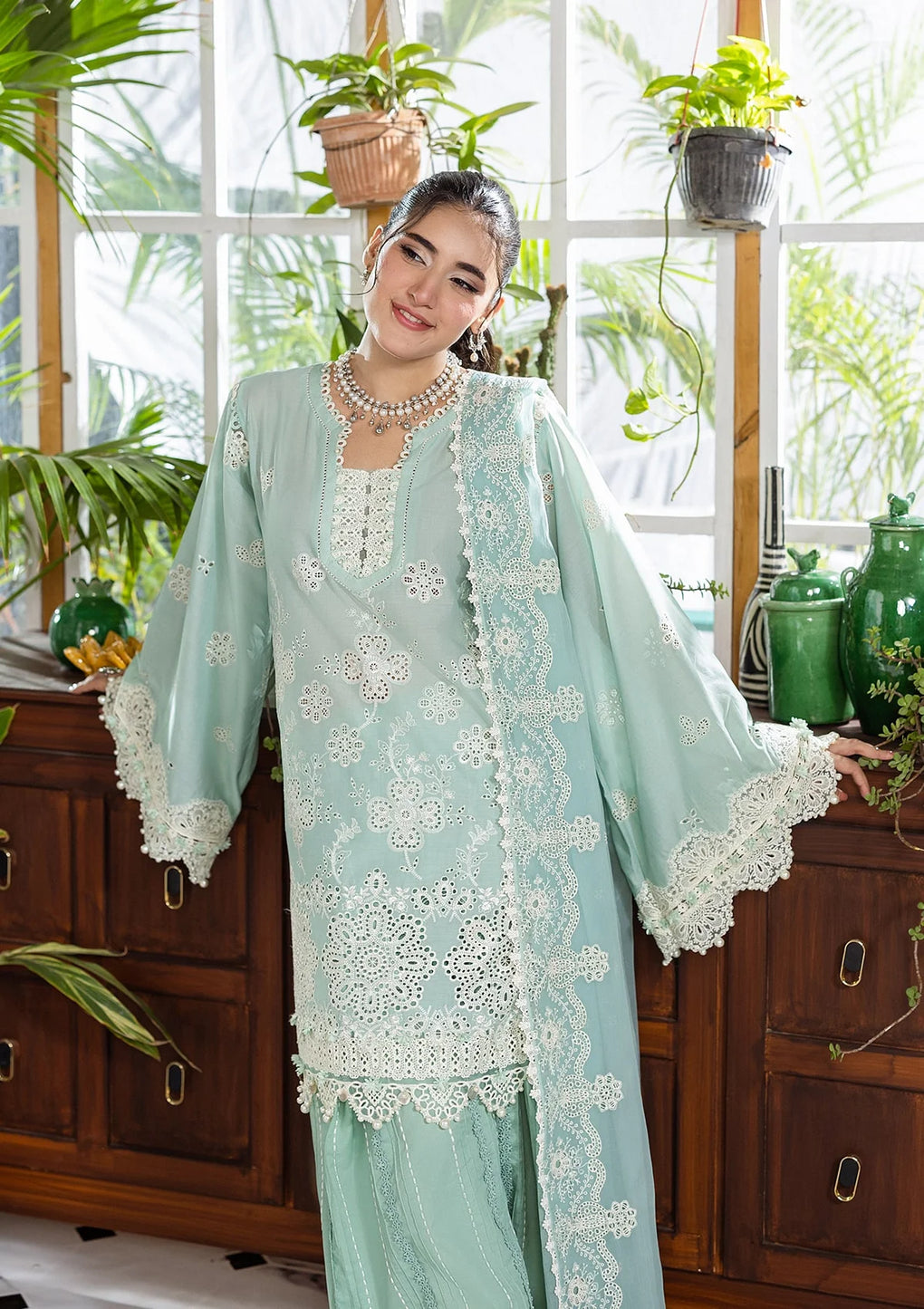 E CRAFT CHIKANKARI WITH CHIFFON BY ELAF