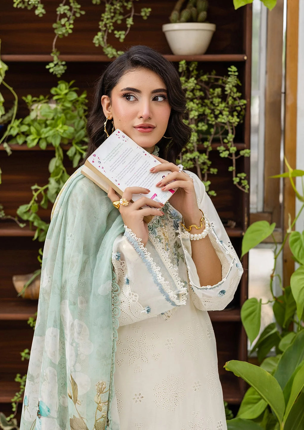 E CRAFT CHIKANKARI WITH CHIFFON BY ELAF