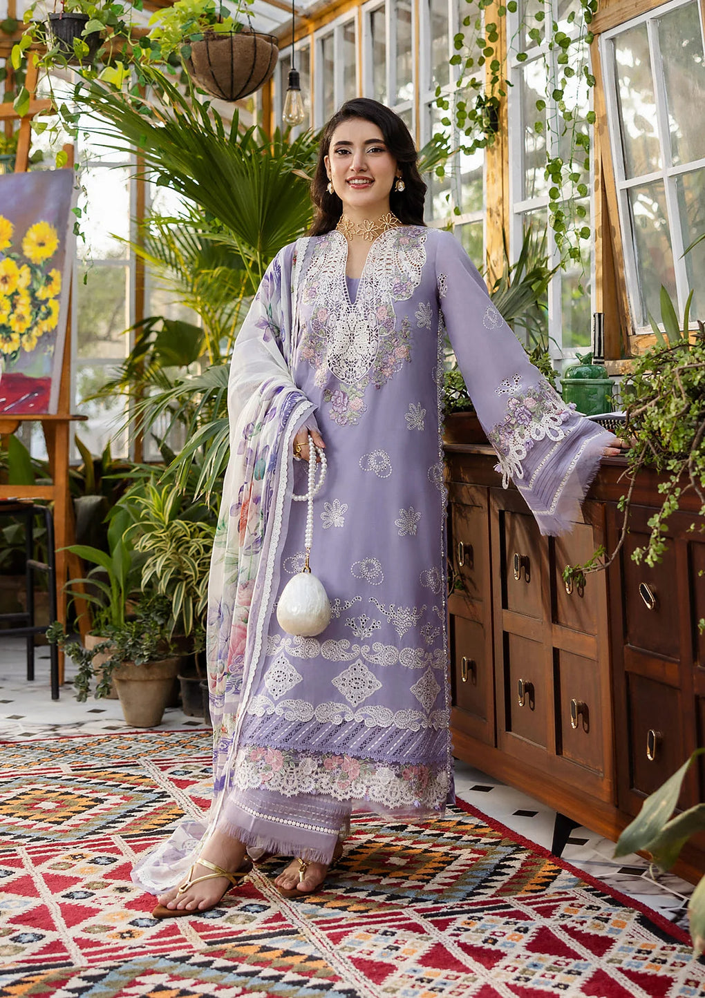 E CRAFT CHIKANKARI WITH CHIFFON BY ELAF