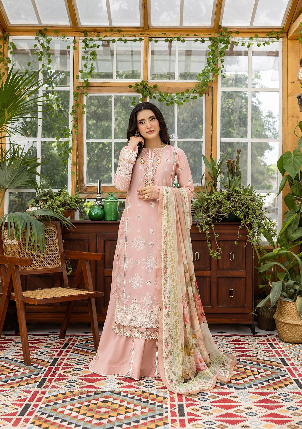 E CRAFT CHIKANKARI WITH CHIFFON BY ELAF