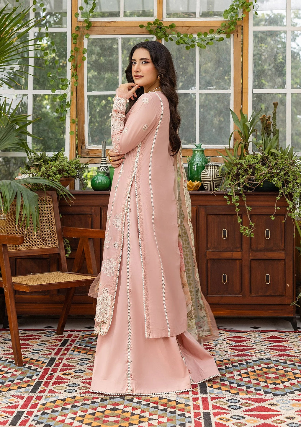E CRAFT CHIKANKARI WITH CHIFFON BY ELAF