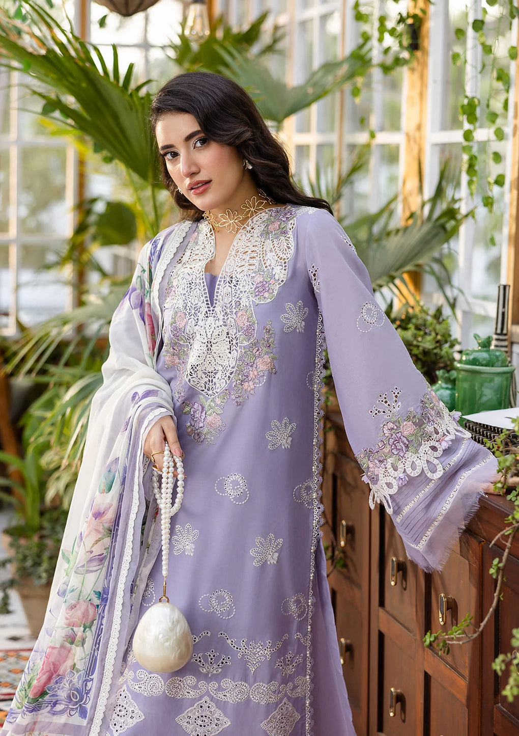 E CRAFT CHIKANKARI WITH CHIFFON BY ELAF