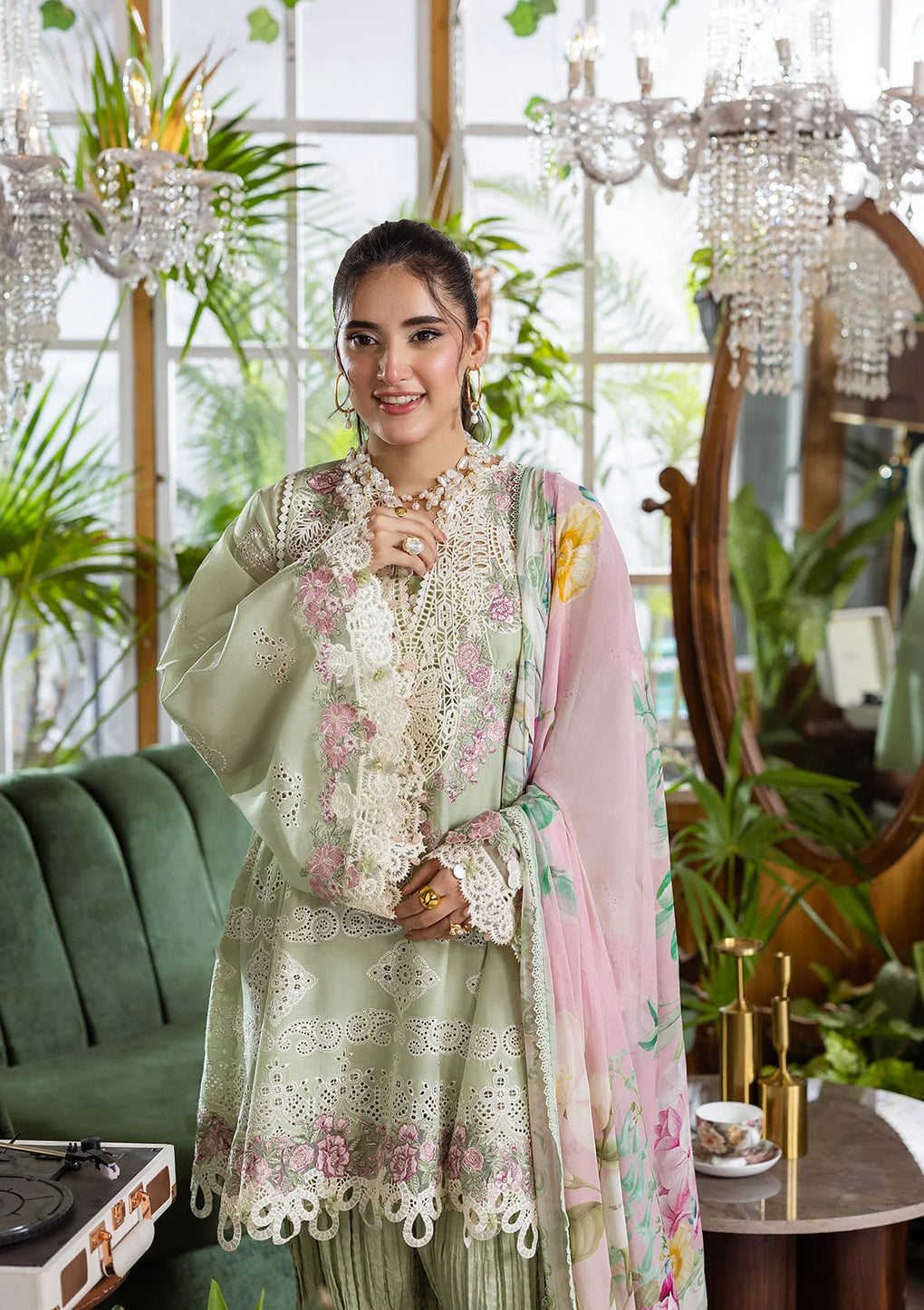 E CRAFT CHIKANKARI WITH CHIFFON BY ELAF