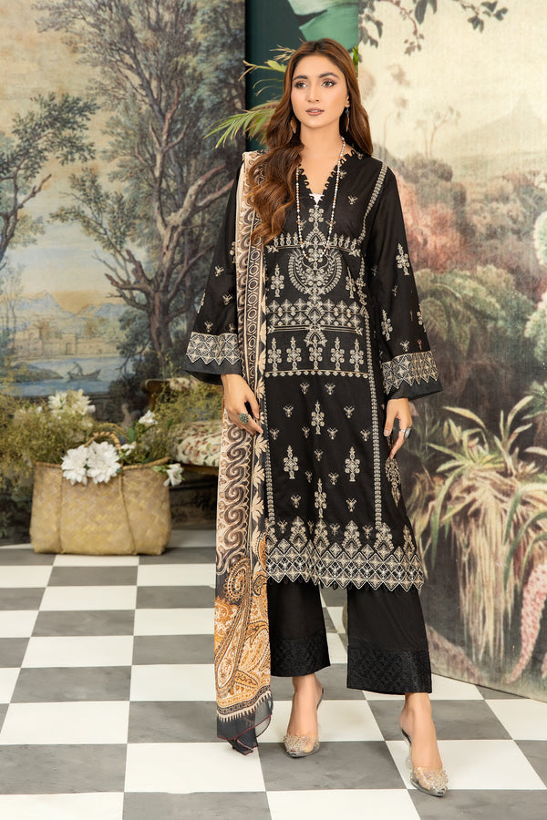 Syra Embroidered Lawn With Digital Printed Chiffon Dupatta Collection By Johra