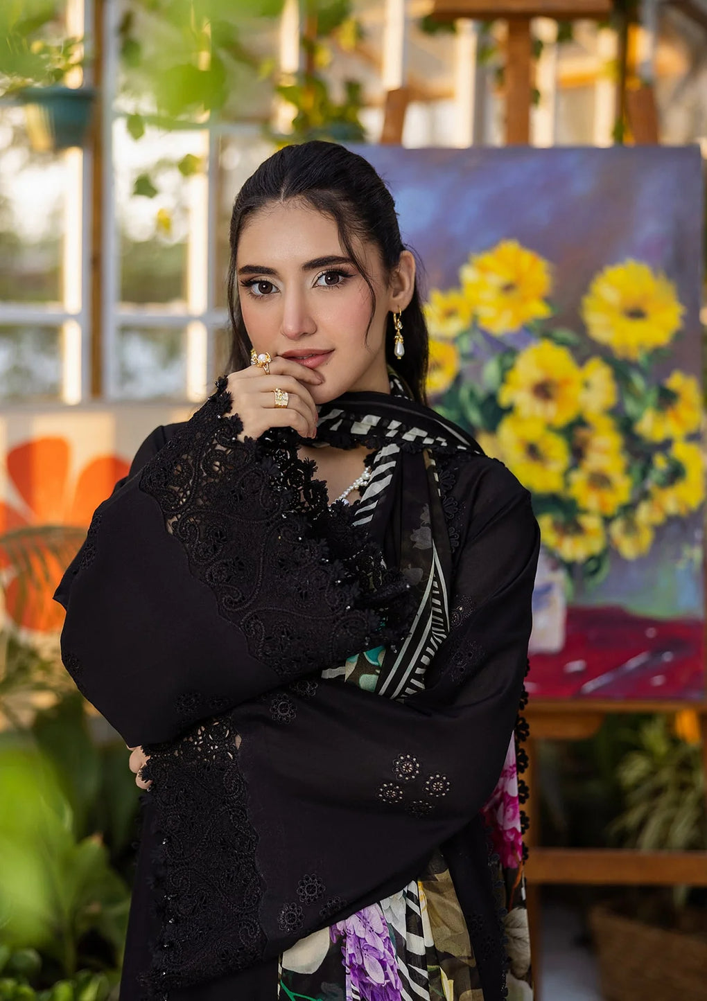 E CRAFT CHIKANKARI WITH CHIFFON BY ELAF