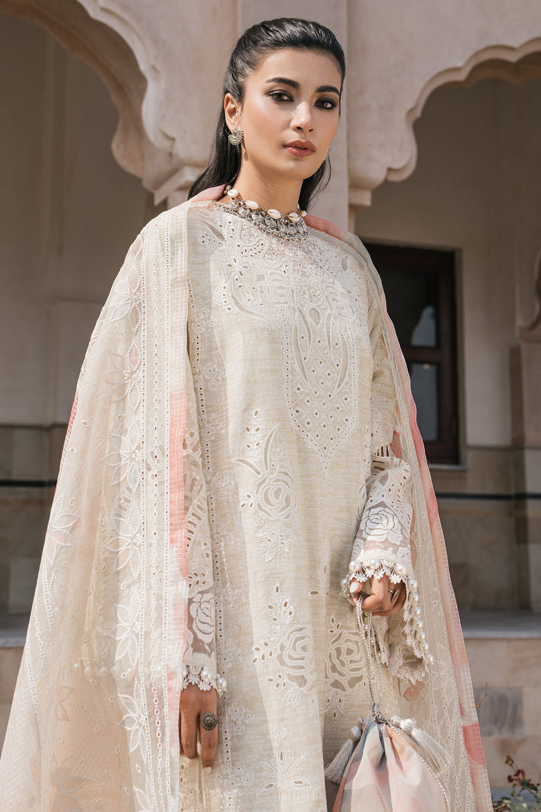 Shahkaar Luxury Lawn Embroidered Eid Festive Collection D7