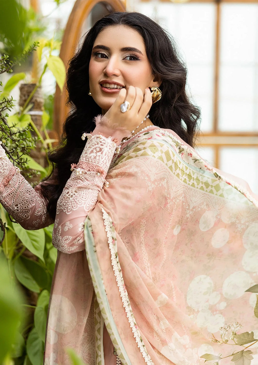 E CRAFT CHIKANKARI WITH CHIFFON BY ELAF