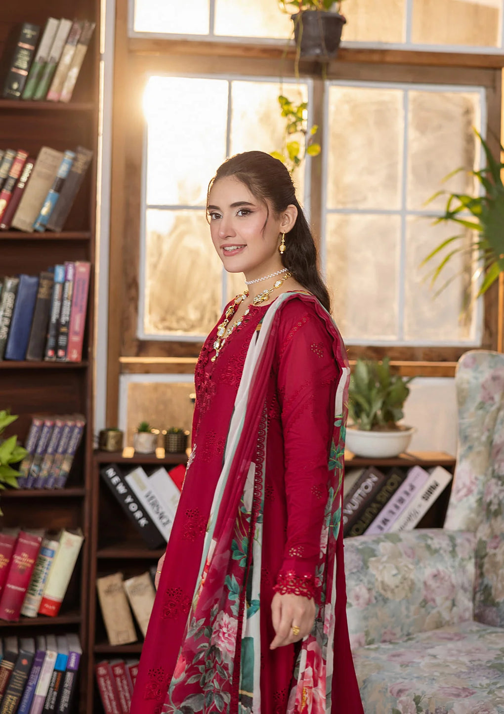 E CRAFT CHIKANKARI WITH CHIFFON BY ELAF