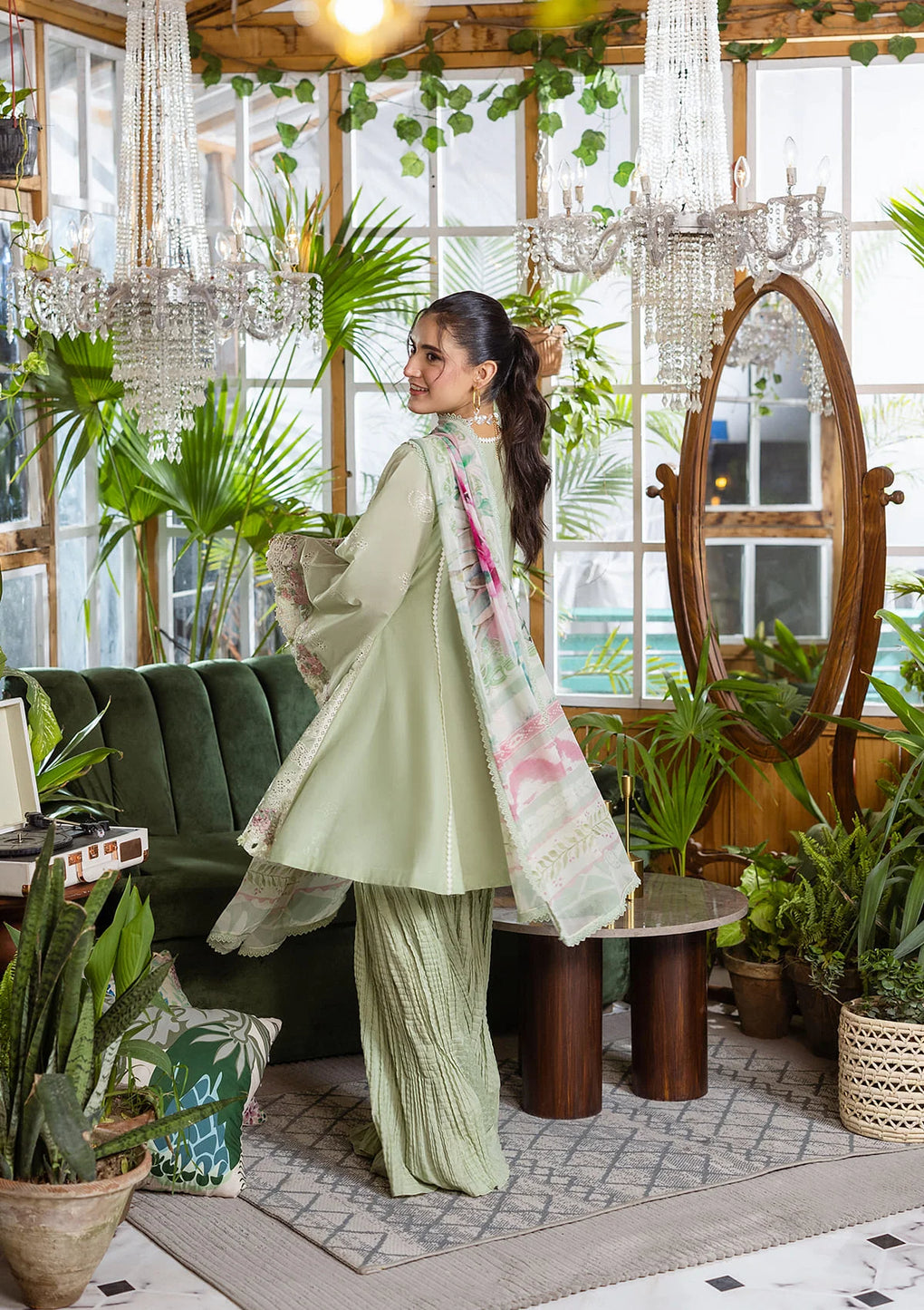 E CRAFT CHIKANKARI WITH CHIFFON BY ELAF