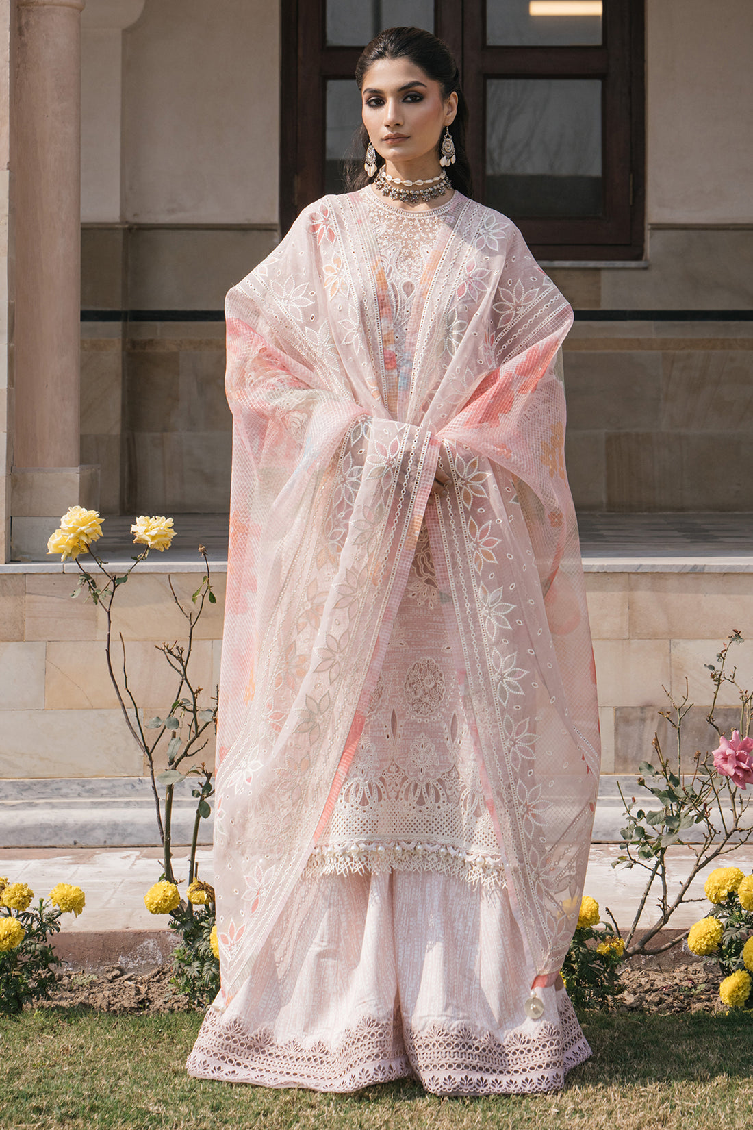 Shahkaar Luxury Lawn Embroidered Eid Festive Collection D8