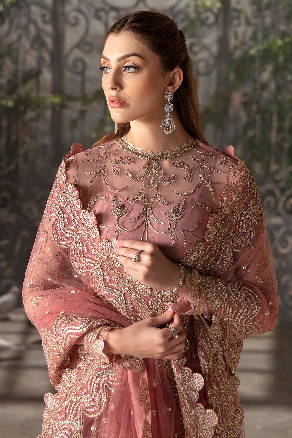 Afrozeh La Fuchsia Luxury Embroidered Formal Collection 07